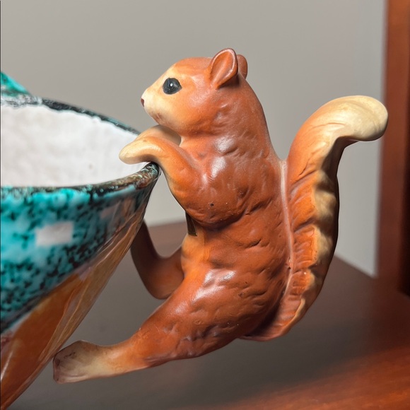 Vintage Other - Adorable Vintage Handpainted Ceramic Porcelain Squirrel Planter Pot Hanger